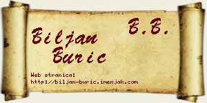 Biljan Burić vizit kartica